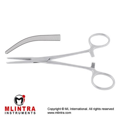 Crile Haemostatic Forcep Curved - 1 x 2 Teeth Stainless Steel, 14 cm - 5 1/2"
